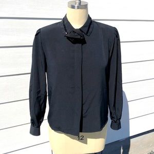 Black 1990s Marlis blouse vintage long sleeve
